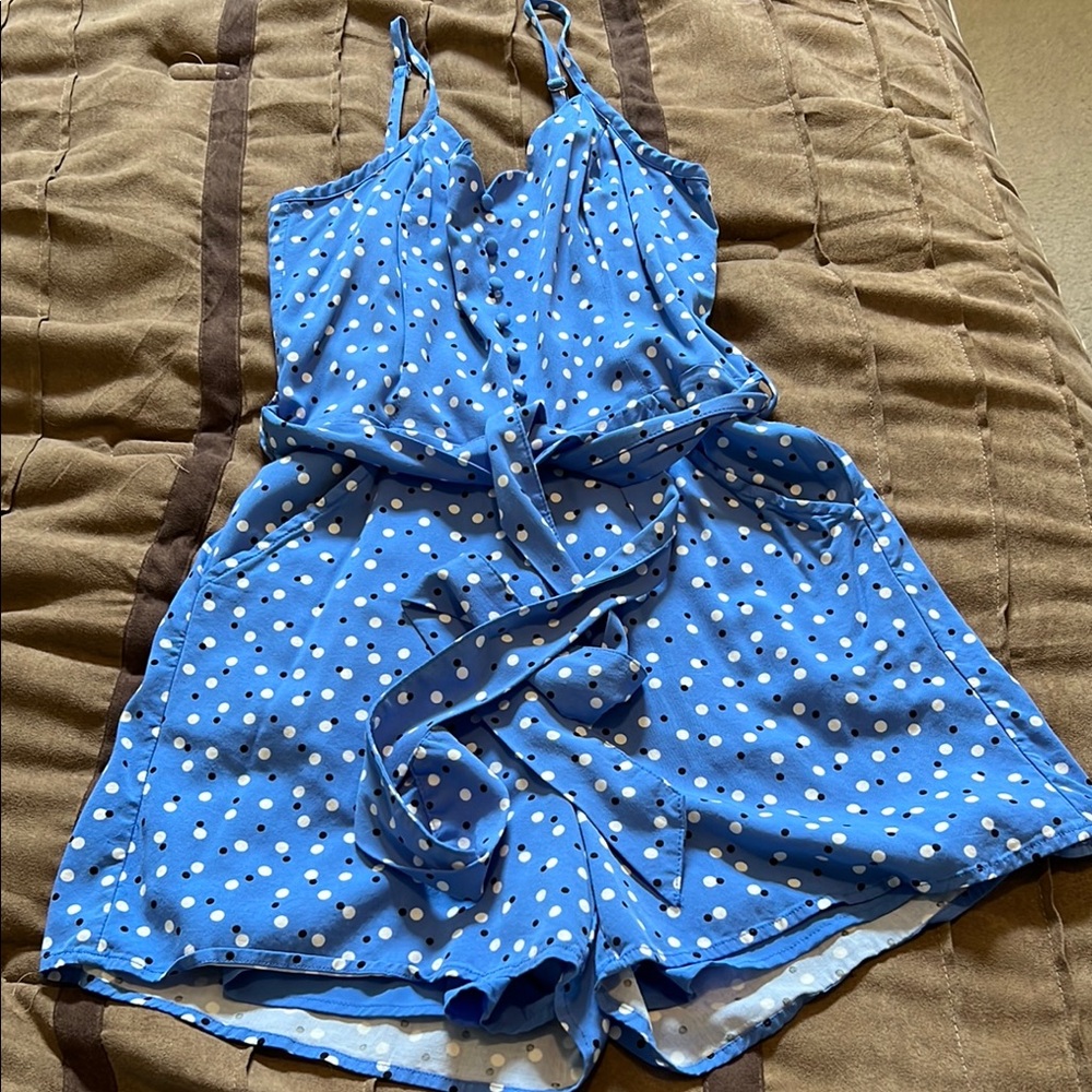 Blue Polka Dot Romper